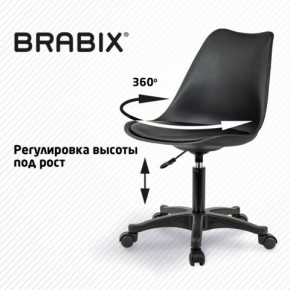 Кресло стул BRABIX "Eames MG-310 PL", пластик черный, экокожа черная, 532927 в Ишиме - ishim.ok-mebel.com | фото 3