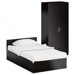 Кровать 1200 + Шкаф 2-х створчатый Стандарт, цвет венге, ШхГхВ 123,5х203,5х70 + 90х52х200 см., сп.м. 1200х2000 мм., без матраса, основание есть в Ишиме - ishim.ok-mebel.com | фото