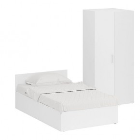 Кровать 1200 + Шкаф угловой Стандарт, цвет белый, ШхГхВ 123,5х203,5х70 + 81,2х81,2х200см., сп.м. 1200х2000 мм., без матраса, основание есть в Ишиме - ishim.ok-mebel.com | фото