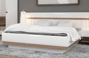 Кровать 140/TYP 91-01 с подъемником, LINATE ,цвет белый/сонома трюфель в Ишиме - ishim.ok-mebel.com | фото 1