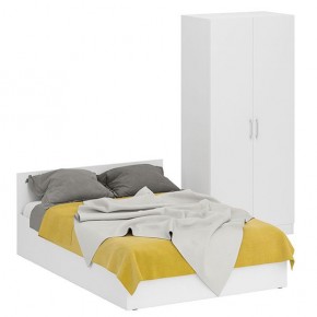 Кровать 1400 + Шкаф 2-х створчатый Стандарт, цвет белый, ШхГхВ 143,5х203,5х70 + 90х52х200 см., сп.м. 1400х2000 мм., без матраса, основание есть в Ишиме - ishim.ok-mebel.com | фото 1