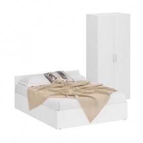 Кровать 1600 + Шкаф 2-х створчатый Стандарт, цвет белый, ШхГхВ 163,5х203,5х70 + 90х52х200 см., сп.м. 1600х2000 мм., без матраса, основание есть в Ишиме - ishim.ok-mebel.com | фото