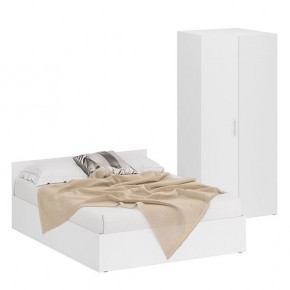 Кровать 1600 + Шкаф угловой Стандарт, цвет белый, ШхГхВ 163,5х203,5х70 + 81,2х81,2х200см., сп.м. 1600х2000 мм., без матраса, основание есть в Ишиме - ishim.ok-mebel.com | фото
