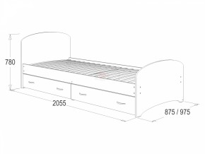 Кровать-6 одинарная с 2-мя ящиками (900*2000) в Ишиме - ishim.ok-mebel.com | фото 2