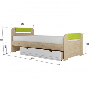 Кровать 900 + Подлокотники Стиль № 900.3 NEW (туя светлая/лайм) в Ишиме - ishim.ok-mebel.com | фото 2