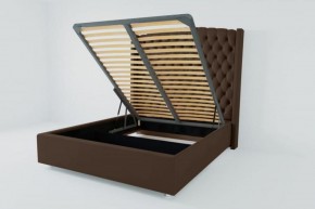 Кровать Берлин ЛЮКС с ПМ 900 (экокожа коричневая) в Ишиме - ishim.ok-mebel.com | фото