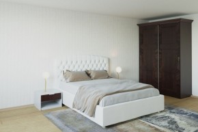 Кровать Берлин с ПМ 1200 (экокожа белая) в Ишиме - ishim.ok-mebel.com | фото 2