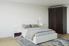 Кровать Берлин с ПМ 1400 (экокожа белая) в Ишиме - ishim.ok-mebel.com | фото
