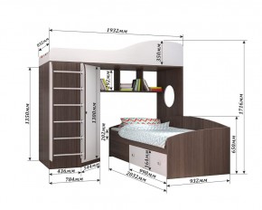 Кровать-чердак Кадет 2 с металлической лестницей в Ишиме - ishim.ok-mebel.com | фото 2