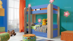 Кровать детская 2-х ярусная Юниор-6 с ящиком ЛДСП (800*1900) в Ишиме - ishim.ok-mebel.com | фото 1