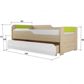 Кровать двухуровневая + подлокотники Стиль № 900.1 NEW (туя светлая/лайм) в Ишиме - ishim.ok-mebel.com | фото 2