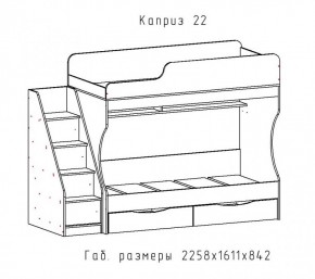 КАПРИЗ-22 Кровать двухъярусная 800 настил ЛДСП в Ишиме - ishim.ok-mebel.com | фото 2