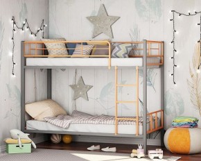 Кровать двухъярусная "Севилья-2.01 комбо" Серый/Оранжевый в Ишиме - ishim.ok-mebel.com | фото 1