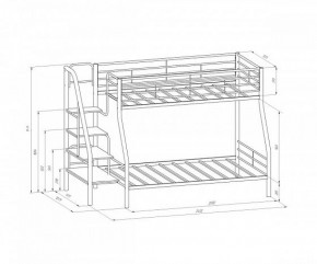 Кровать двухъярусная "Толедо-1" Серый/Дуб молочный в Ишиме - ishim.ok-mebel.com | фото 2