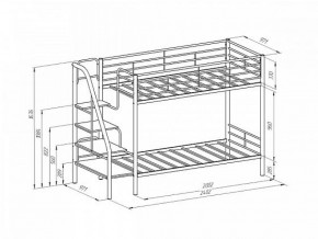 Кровать двухъярусная "Толедо" Черный/Дуб молочный в Ишиме - ishim.ok-mebel.com | фото 2