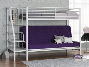 Кровать двухъярусная с диваном "Мадлен-3" (Белый/Фиолетовы) в Ишиме - ishim.ok-mebel.com | фото 1