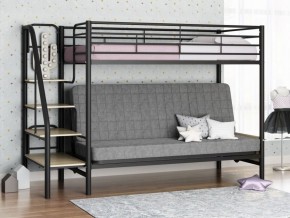 Кровать двухъярусная с диваном "Мадлен-3" (Черный/Серый) в Ишиме - ishim.ok-mebel.com | фото
