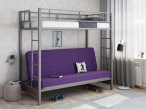 Кровать двухъярусная с диваном "Мадлен" (Серый/Фиолетовый) в Ишиме - ishim.ok-mebel.com | фото