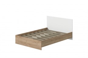 Кровать Эконом 1200 (Дуб крафт золотой/Белый текстурный) в Ишиме - ishim.ok-mebel.com | фото