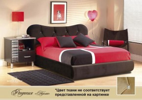 Кровать Феодосия 1600 со стразами в ткани "Конфетти сильвер" (серый) серия Норма (+основание на опорах) в Ишиме - ishim.ok-mebel.com | фото