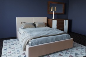 Кровать Корсика с ПМ 1400 (экокожа бежевая) в Ишиме - ishim.ok-mebel.com | фото 2