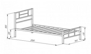 Кровать металлическая "Кадис 900х1900" Белый в Ишиме - ishim.ok-mebel.com | фото 2