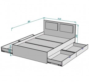 Кровать Ольга L35 (1400) 4 ящика в Ишиме - ishim.ok-mebel.com | фото 2