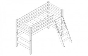 Кровать полувысокая с наклонной лестницей Соня (Вариант 6) в Ишиме - ishim.ok-mebel.com | фото 3