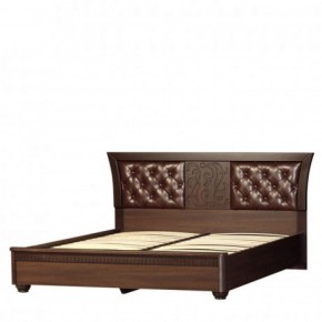 Кровать с мягким изголовьем №198 "Лючия" (1600) Дуб оксфорд в Ишиме - ishim.ok-mebel.com | фото 1