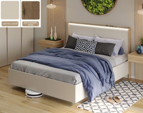 Кровать (Светло-серый U750 ST9/Дуб Галифакс Табак) 1600 в Ишиме - ishim.ok-mebel.com | фото