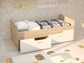 Кровать Умка К-001 + ящики (Дуб Сонома/Белый глянец) в Ишиме - ishim.ok-mebel.com | фото 1
