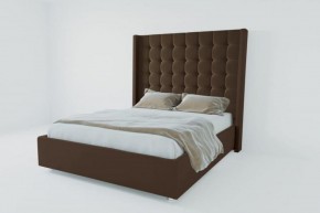 Кровать Венеция ЛЮКС без основания 800 (экокожа коричневая) в Ишиме - ishim.ok-mebel.com | фото 1