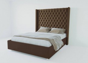 Кровать Версаль ЛЮКС с ПМ 2000 (экокожа коричневая) в Ишиме - ishim.ok-mebel.com | фото