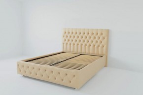 Кровать Версаль с ортопедическим основанием 1600 (экокожа бежевая) в Ишиме - ishim.ok-mebel.com | фото