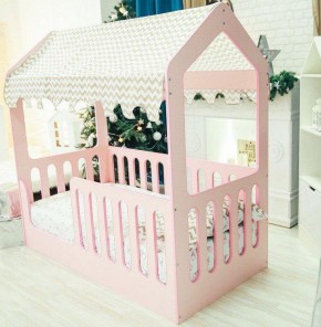 Кровать-домик без ящика 800*1600 (Розовый) в Ишиме - ishim.ok-mebel.com | фото