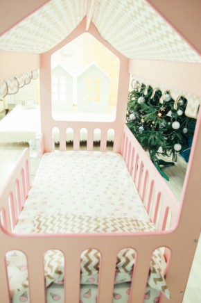Кровать-домик без ящика 800*1600 (Розовый) в Ишиме - ishim.ok-mebel.com | фото 3