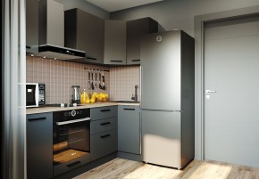 Кухня угловая Антрацит 2200х1000 (Стол. 38мм) в Ишиме - ishim.ok-mebel.com | фото