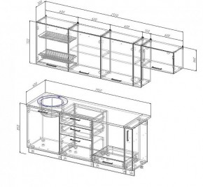 Кухонный гарнитур Антрацит 2550 (Стол. 38мм) в Ишиме - ishim.ok-mebel.com | фото 3