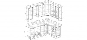 Кухонный гарнитур Белый Глянец 2200*1600 h950 (Стол. 26мм) в Ишиме - ishim.ok-mebel.com | фото 2
