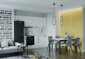 Кухонный гарнитур Белый Глянец 2550 (Стол. 26мм) в Ишиме - ishim.ok-mebel.com | фото
