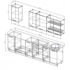 Кухонный гарнитур Бланка 2800 (Стол. 26мм) в Ишиме - ishim.ok-mebel.com | фото 2