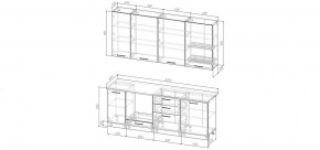 Кухонный гарнитур Меренга 2200 h950 (Стол. 26мм) в Ишиме - ishim.ok-mebel.com | фото 2