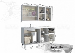 Кухонный гарнитур Орхидея 1.6 (M43/белый) в Ишиме - ishim.ok-mebel.com | фото 2