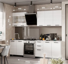 Кухонный гарнитур "Дина" 2.0 м (белый/белый глянец) в Ишиме - ishim.ok-mebel.com | фото 1