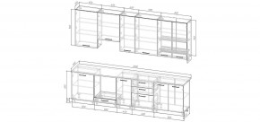 Кухонный гарнитур Санторини 3000 h950 (Стол. 26мм) в Ишиме - ishim.ok-mebel.com | фото 2