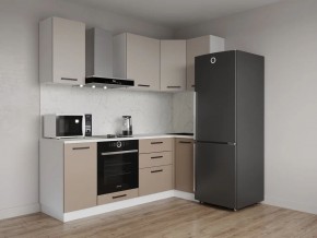 Кухонный гарнитур угловой Каппучино 2200*1000 (Стол. 26мм) в Ишиме - ishim.ok-mebel.com | фото