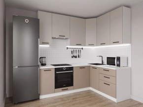 Кухонный гарнитур угловой Каппучино 2200*1600 h 950 (Стол. 38мм) в Ишиме - ishim.ok-mebel.com | фото