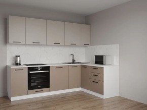 Кухонный гарнитур угловой Каппучино 2600*1600 (Стол. 38мм) в Ишиме - ishim.ok-mebel.com | фото
