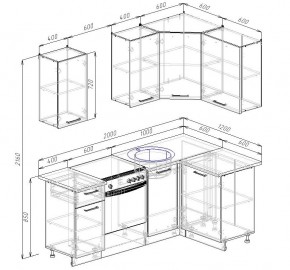Кухонный гарнитур угловой Капри 2000х1200 (Стол. 38мм) в Ишиме - ishim.ok-mebel.com | фото 2