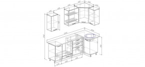 Кухонный гарнитур угловой Капри 2200х1000 (Стол. 38мм) в Ишиме - ishim.ok-mebel.com | фото 2